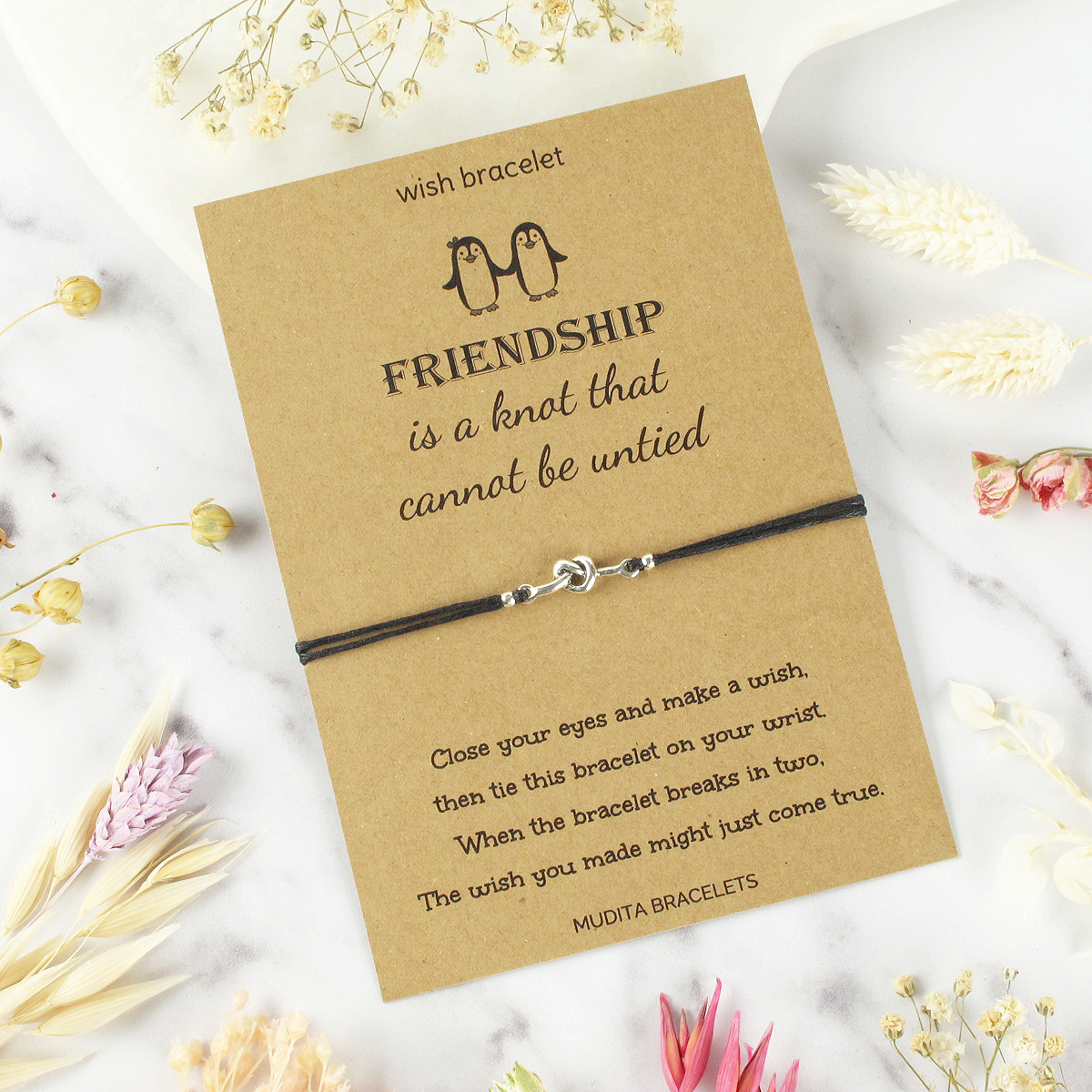 Friendship Is A Knot Wish Bracelet Mudita Bracelets