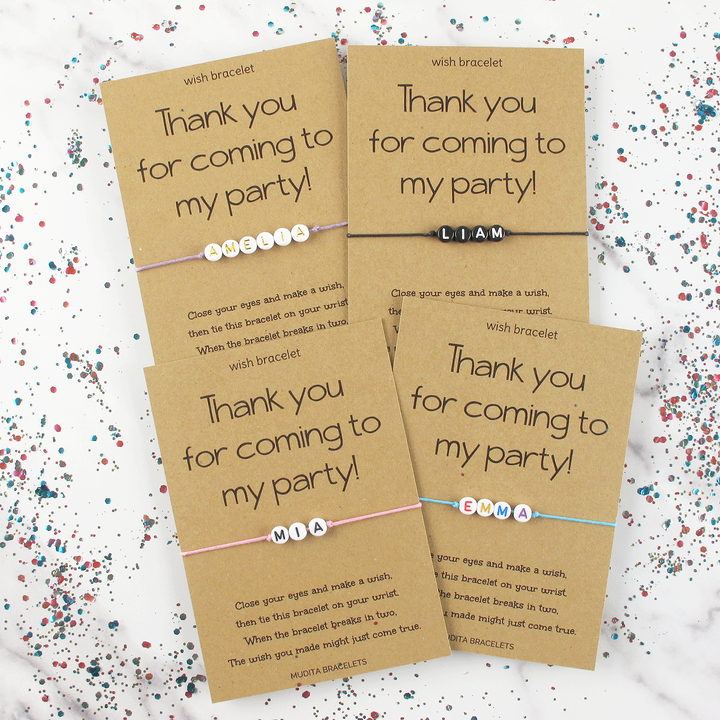 Personalised Thank you Party Wish Bracelet
