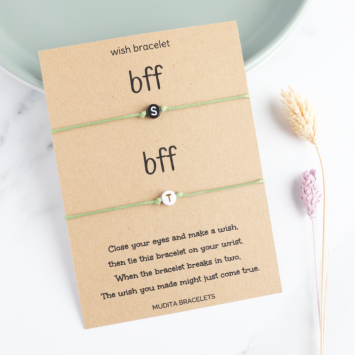 BFF Initial Wish Bracelet Set