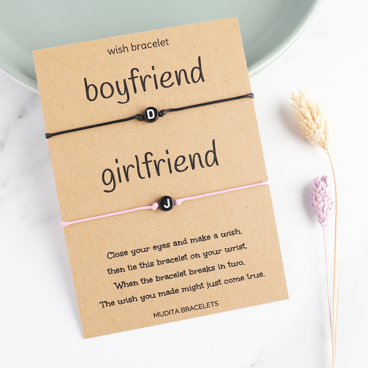 Boyfriend & Girlfriend Initial Wish Bracelet