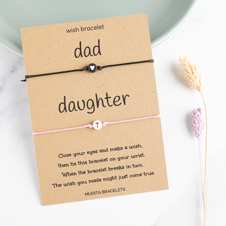 Dad & Daughter Initial Wish Bracelet