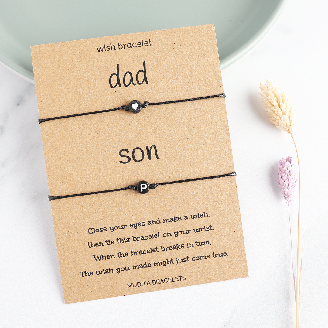 Dad Son Initial Wish Bracelet Mudita Bracelets