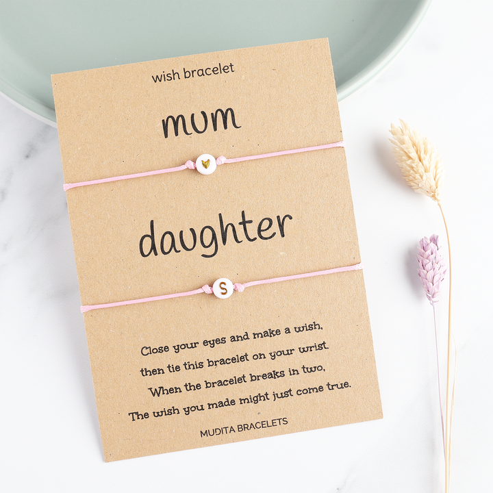 Mum & Daughter Initial Wish Bracelet