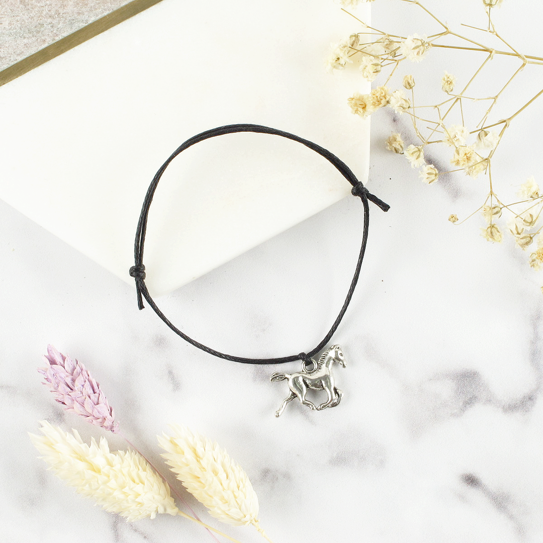 Life's Hurdles Horse Charm Wish Bracelet