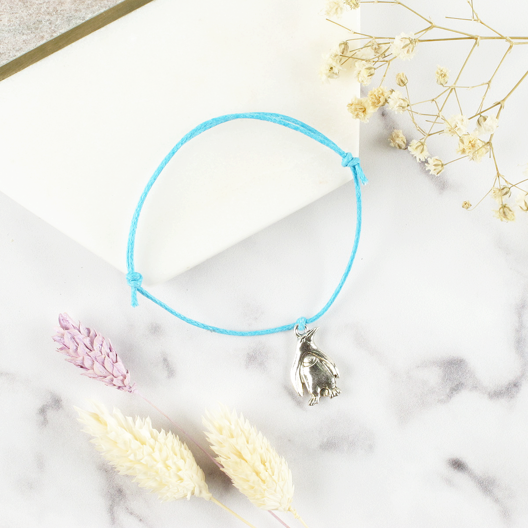 You're Super Cool Penguin Charm Wish Bracelet