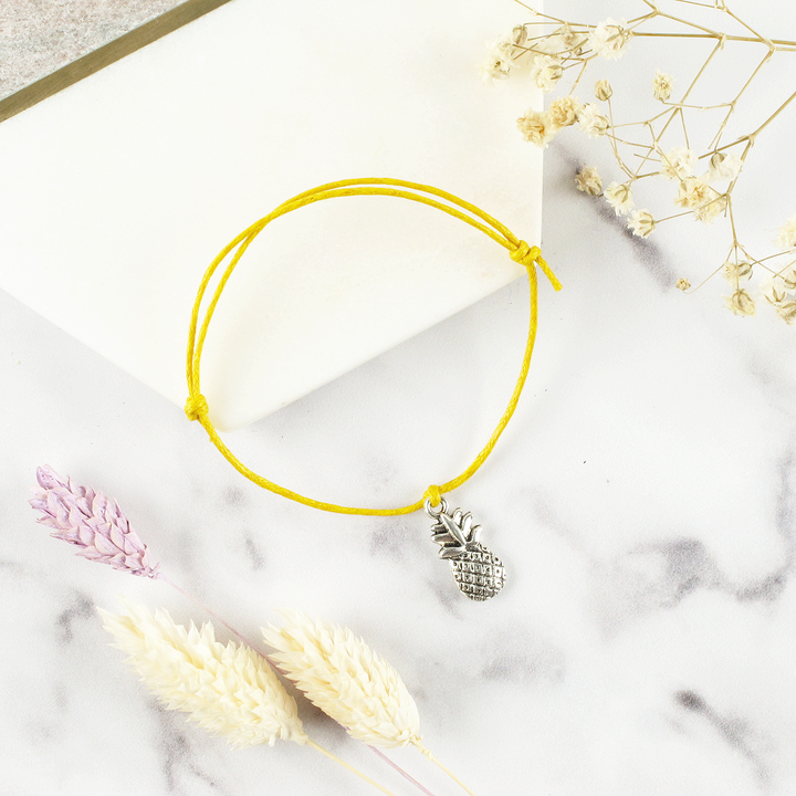 Wear A Crown Pineapple Charm Wish Bracelet