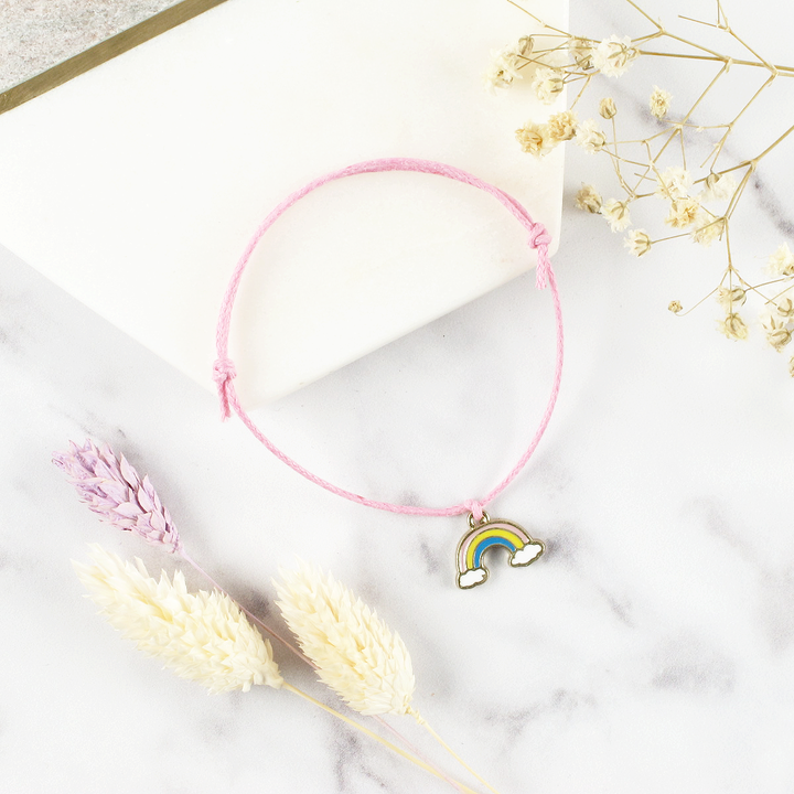 Life's Curves Rainbow Charm Wish Bracelet