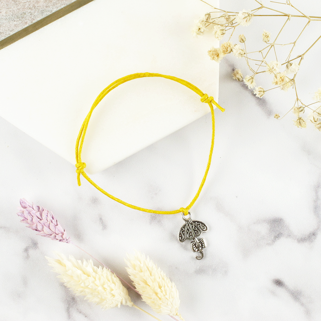 When The Rain Starts Umbrella Charm Wish Bracelet