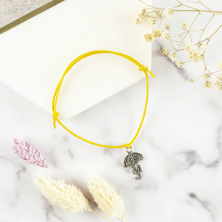 When The Rain Starts Umbrella Charm Wish Bracelet
