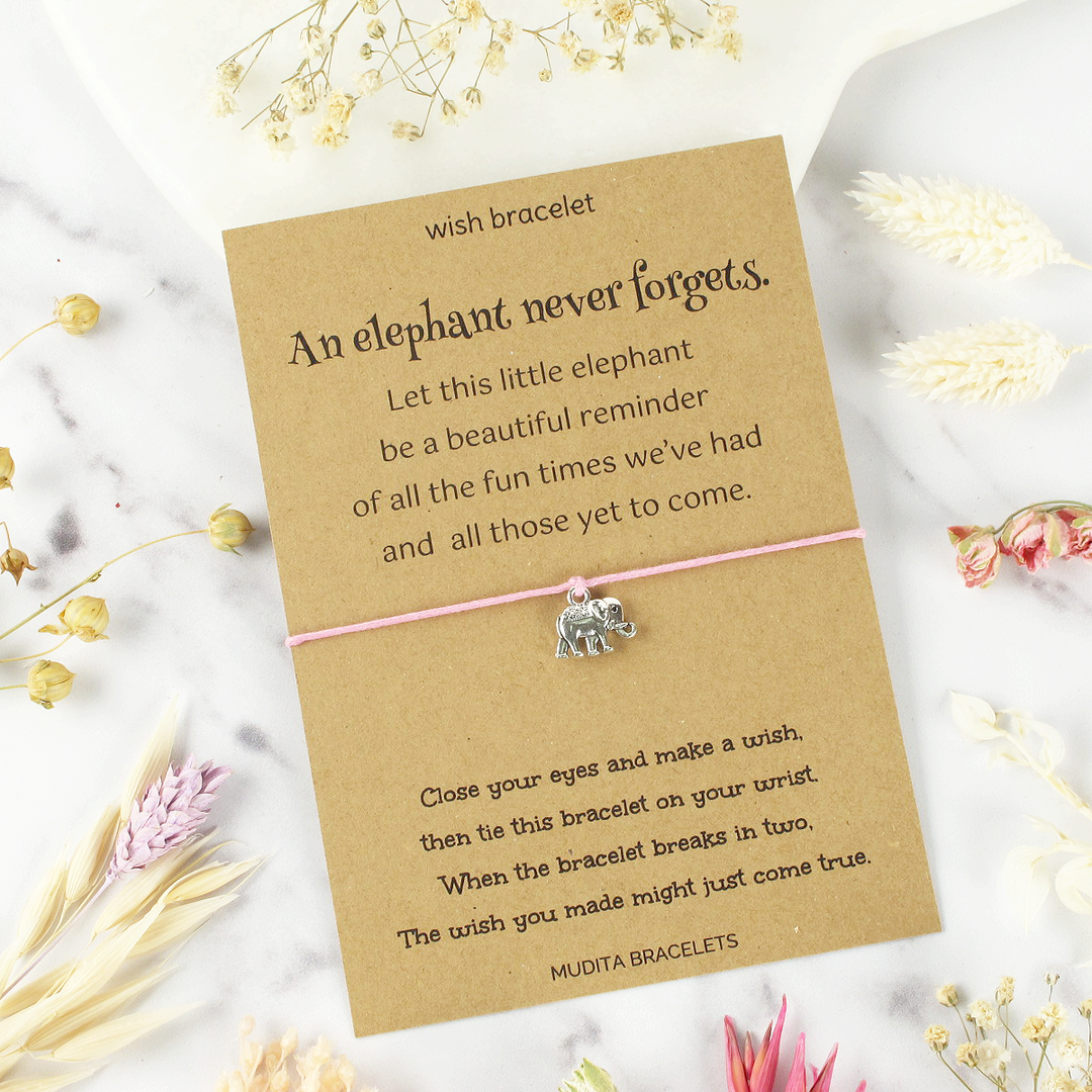 An Elephant Never Forgets Wish Bracelet Mudita Bracelets