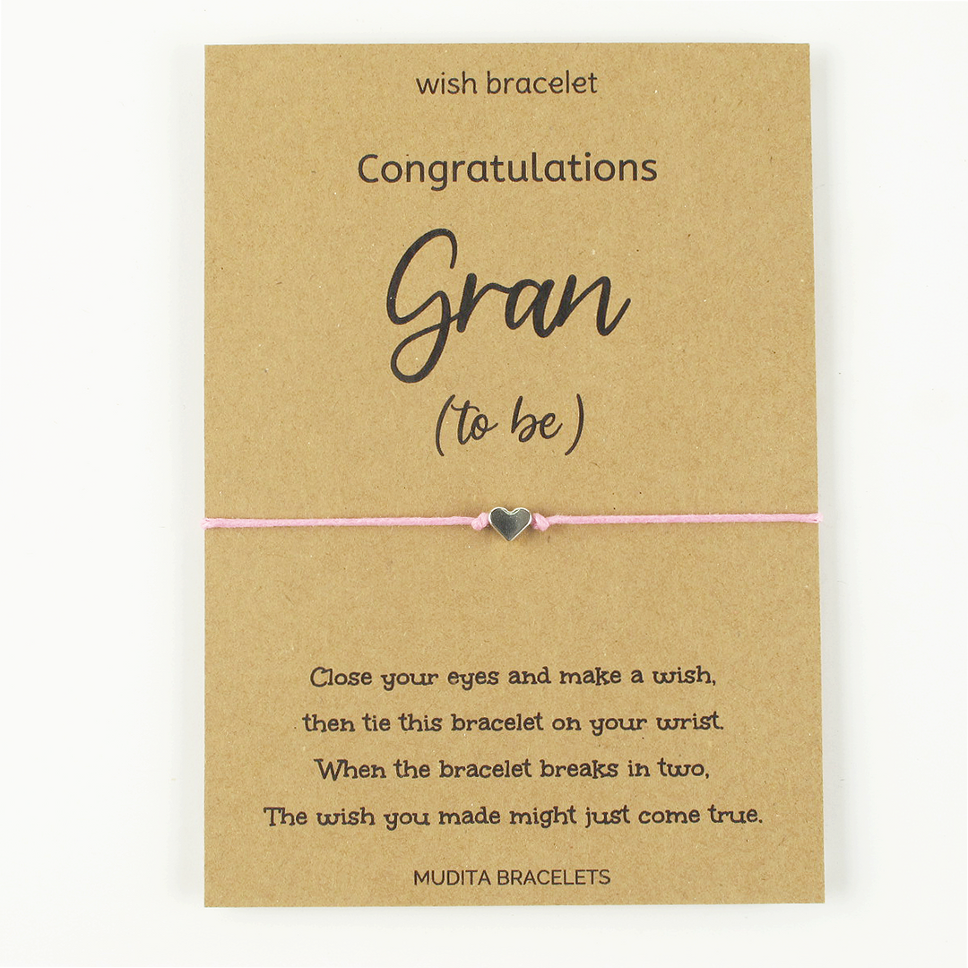 Gran To Be Heart Charm Wish Bracelet