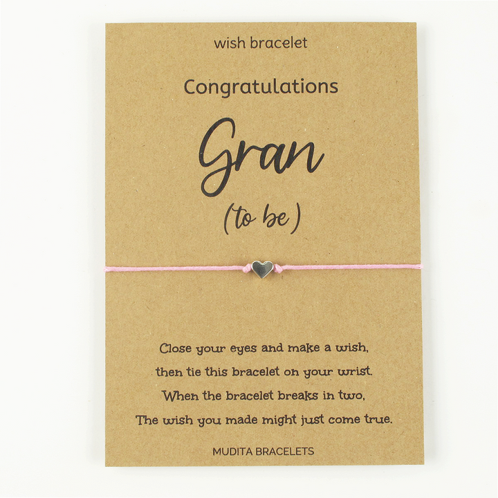 Gran To Be Heart Charm Wish Bracelet