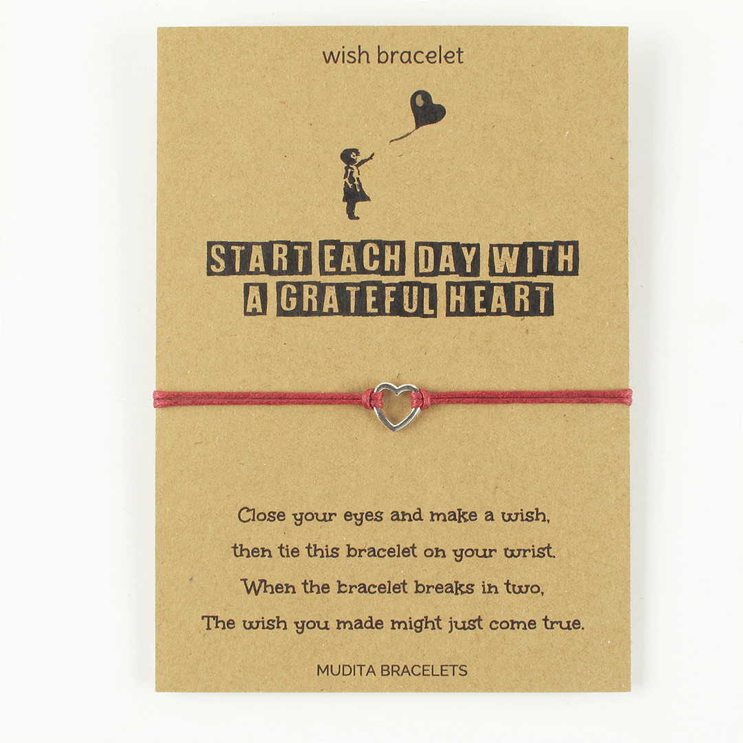 Grateful Heart Charm Wish Bracelet