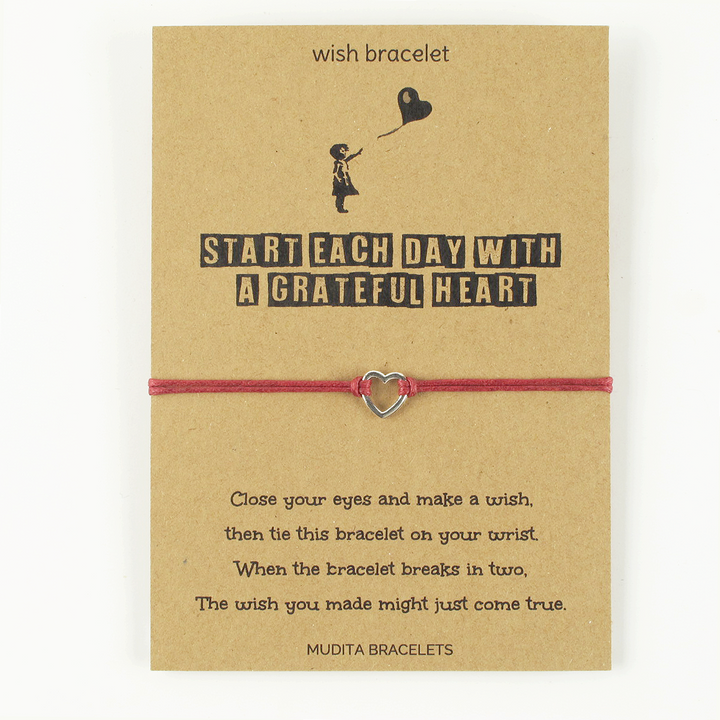 Grateful Heart Charm Wish Bracelet
