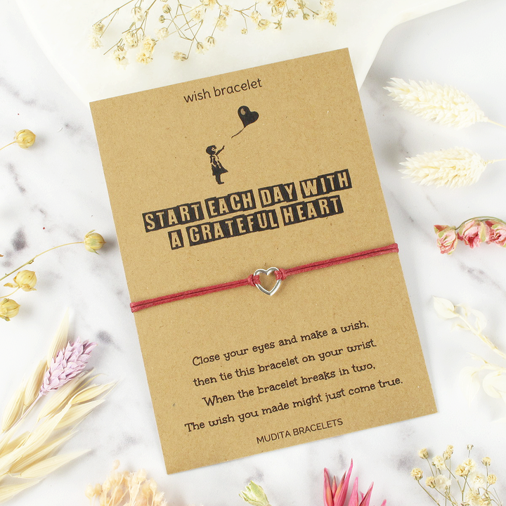 Grateful Heart Charm Wish Bracelet