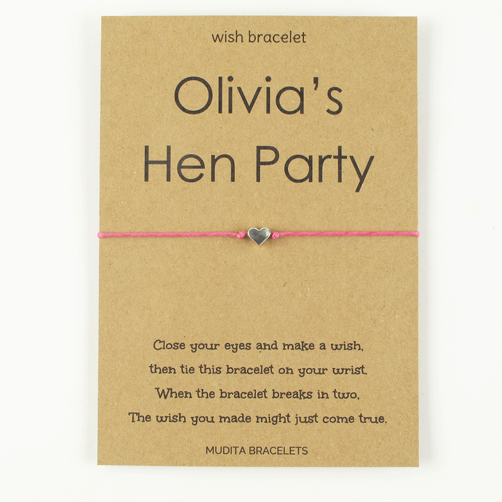 Personalised Hen Party Wish Bracelet