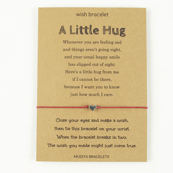 A Little Hug Heart Charm Wish Bracelet