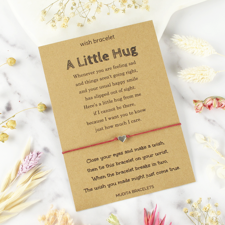 A Little Hug Heart Charm Wish Bracelet