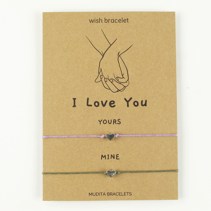 I Love You Heart Charm Wish Bracelets