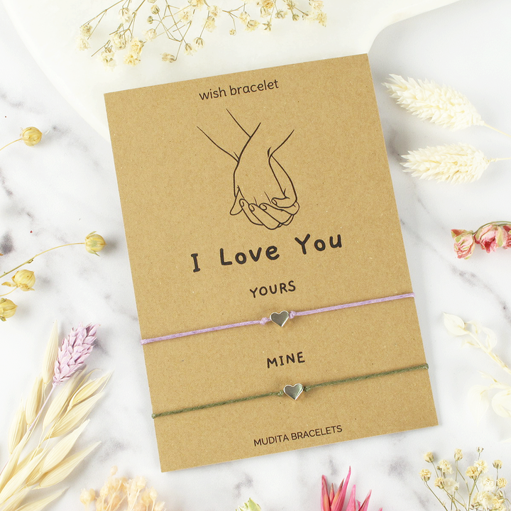 I Love You Heart Charm Wish Bracelets
