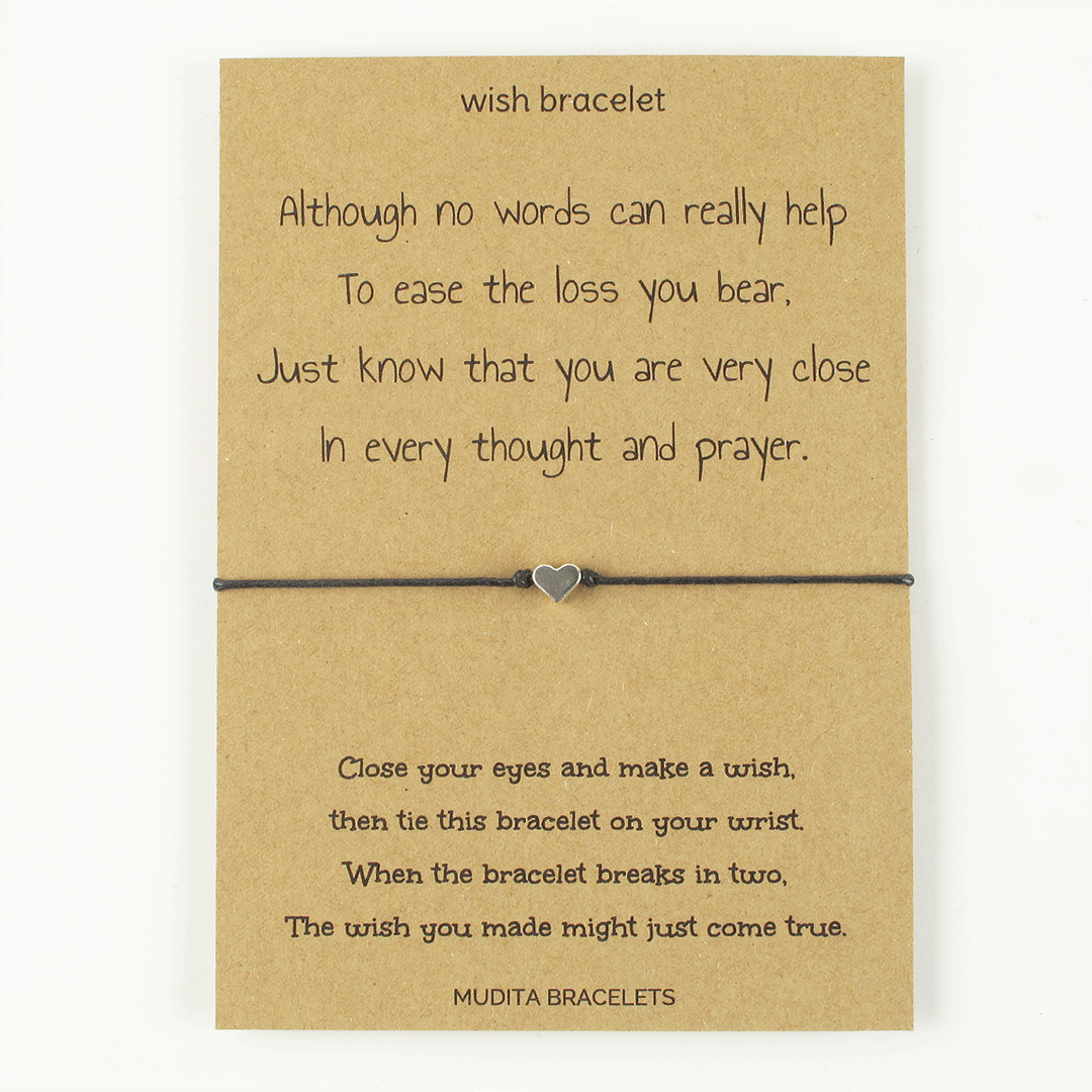 Every Thought And Prayer Heart Charm Wish Bracelet