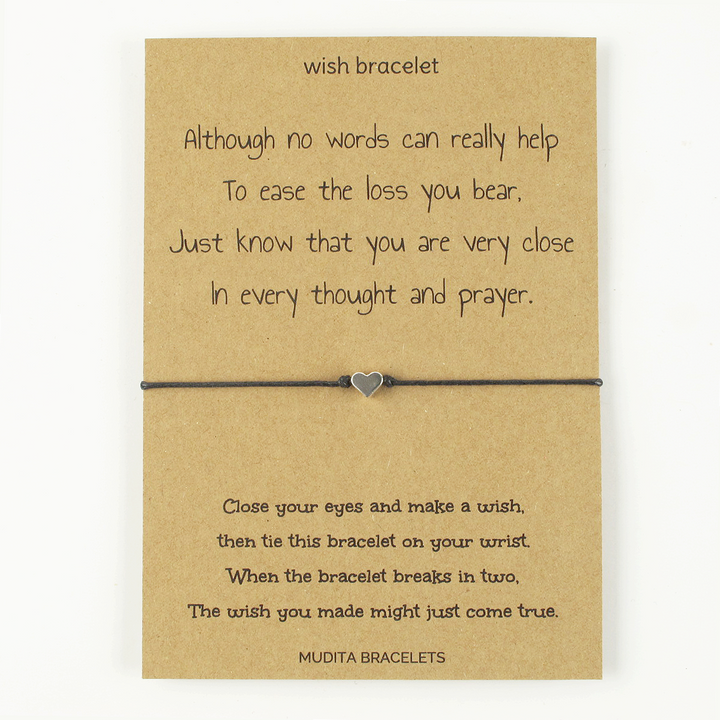 Every Thought And Prayer Heart Charm Wish Bracelet
