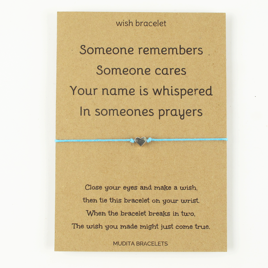 Someone Cares Heart Charm Wish Bracelet
