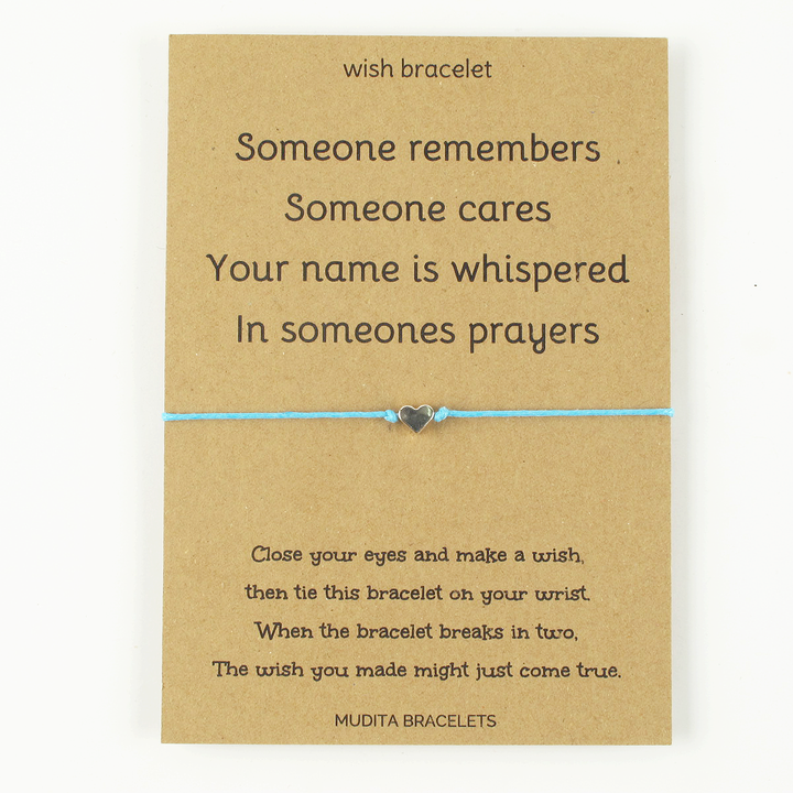 Someone Cares Heart Charm Wish Bracelet