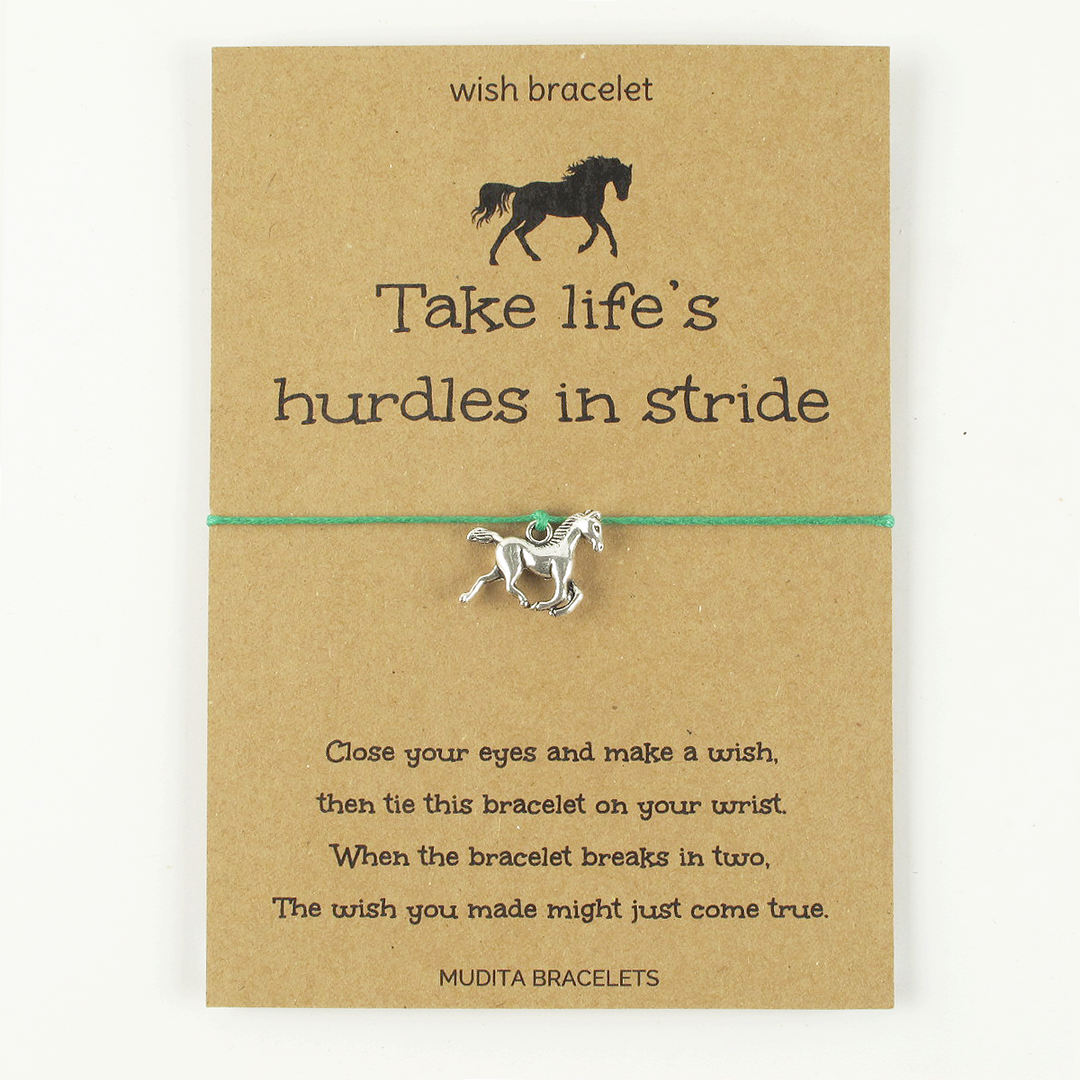 Life's Hurdles Horse Charm Wish Bracelet