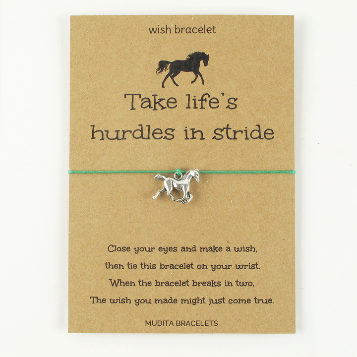 Life's Hurdles Horse Charm Wish Bracelet