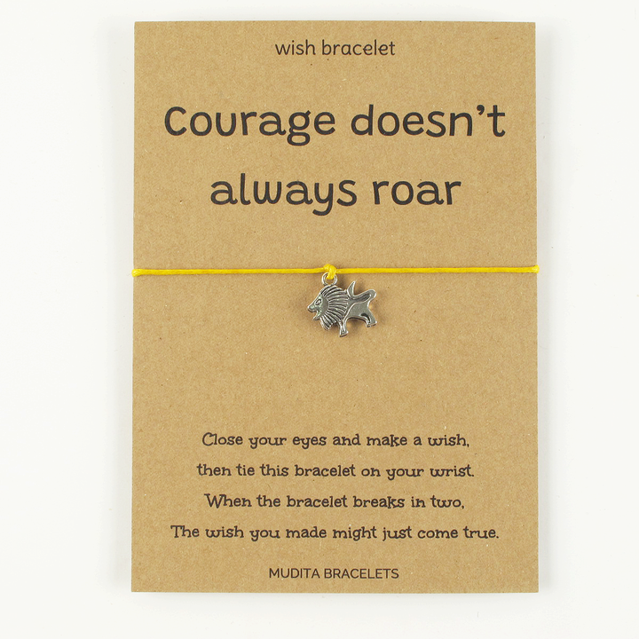 Courage Lion Charm Wish Bracelet