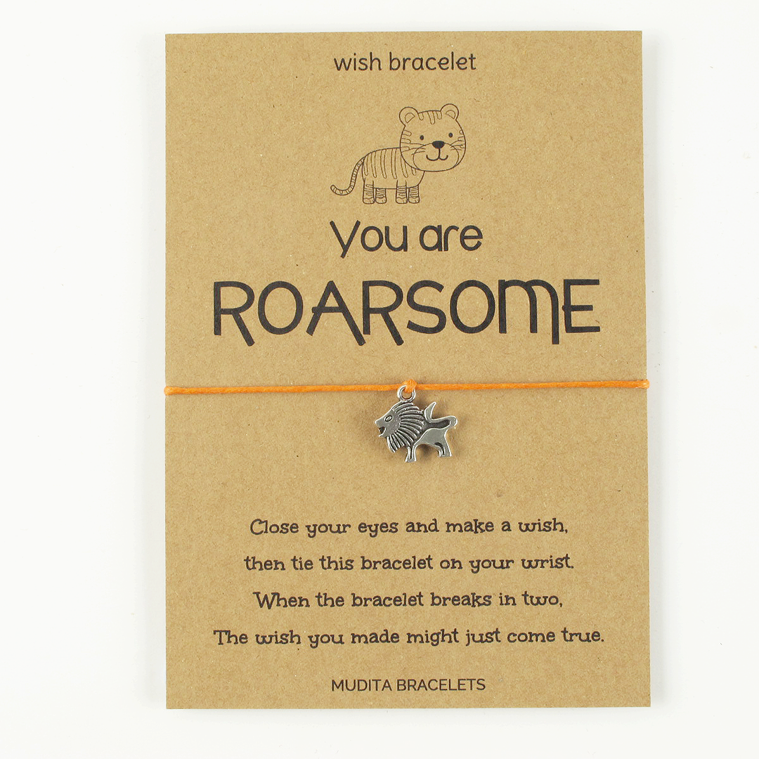 You Are Roarsome Lion Charm Wish Bracelet