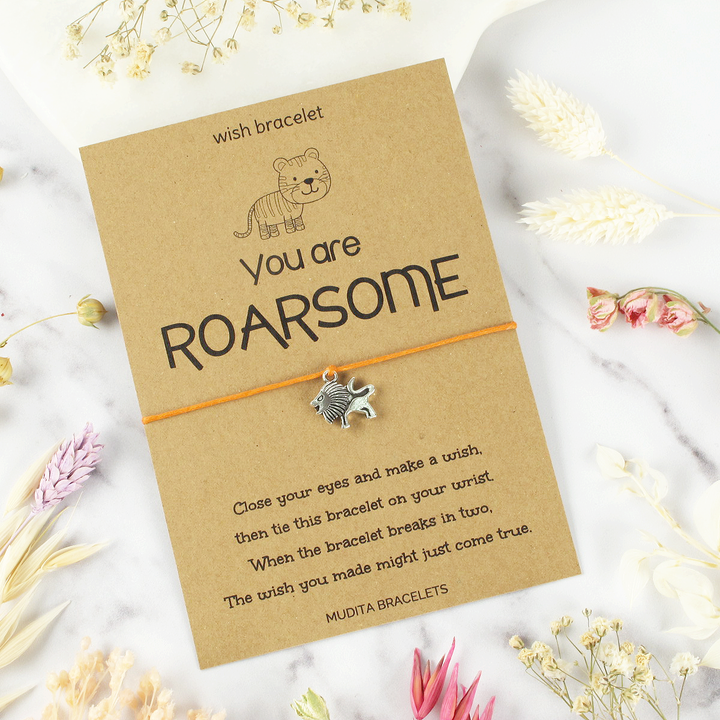 You Are Roarsome Lion Charm Wish Bracelet