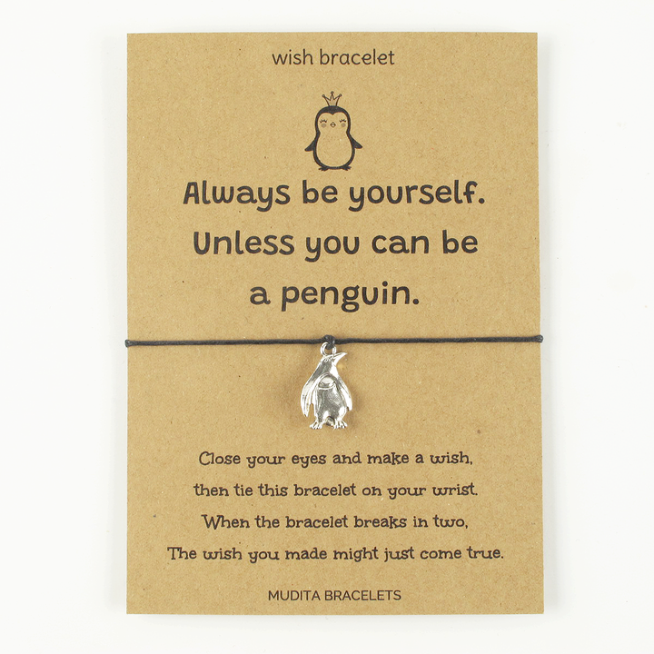 Be Yourself Penguin Charm Wish Bracelet
