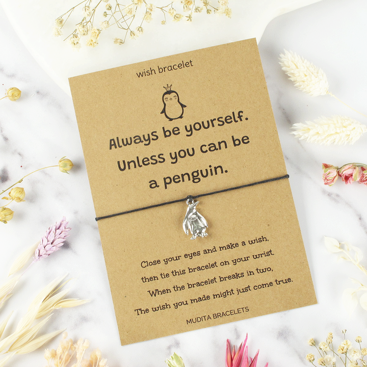 Be Yourself Penguin Charm Wish Bracelet