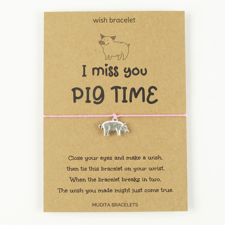 Miss You Pig Time Wish Bracelet