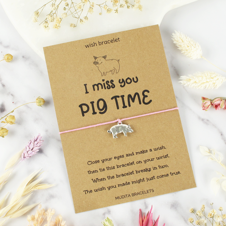 Miss You Pig Time Wish Bracelet