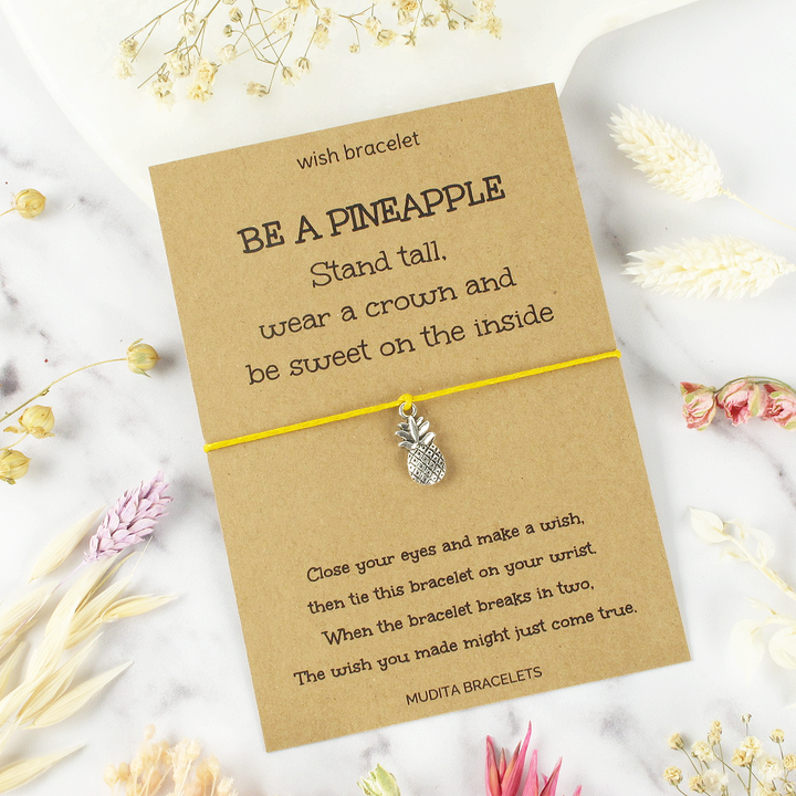 Wear A Crown Pineapple Charm Wish Bracelet