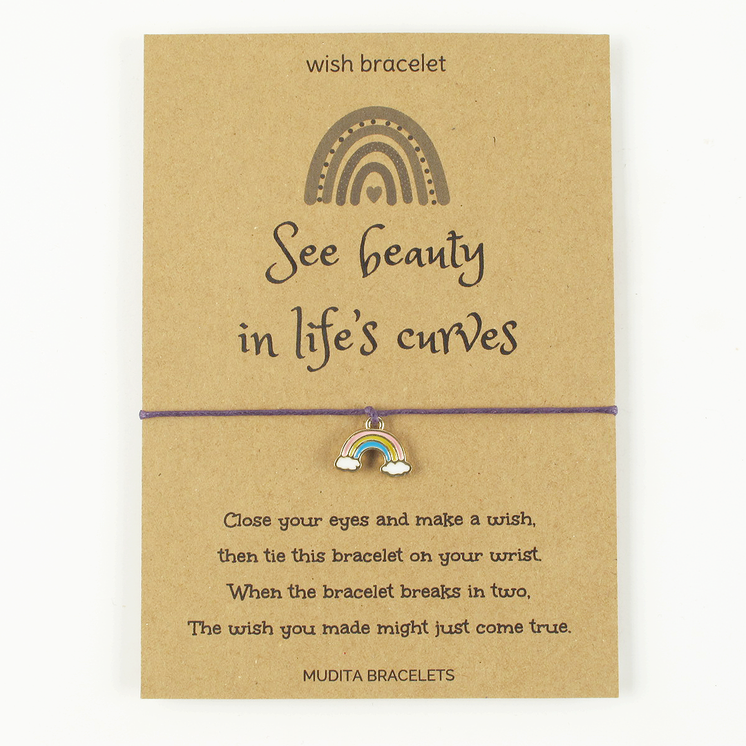 Life's Curves Rainbow Charm Wish Bracelet