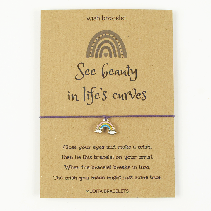 Life's Curves Rainbow Charm Wish Bracelet