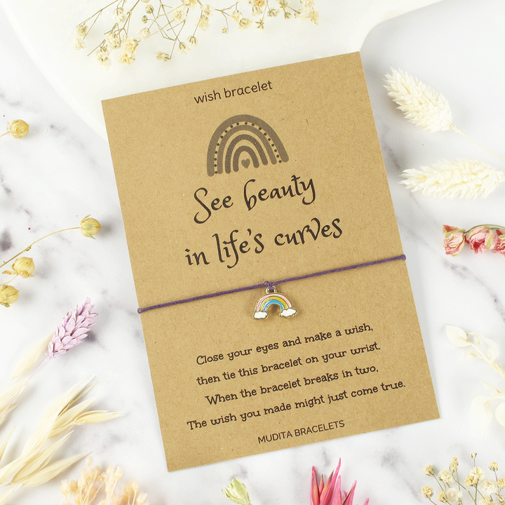 Life's Curves Rainbow Charm Wish Bracelet