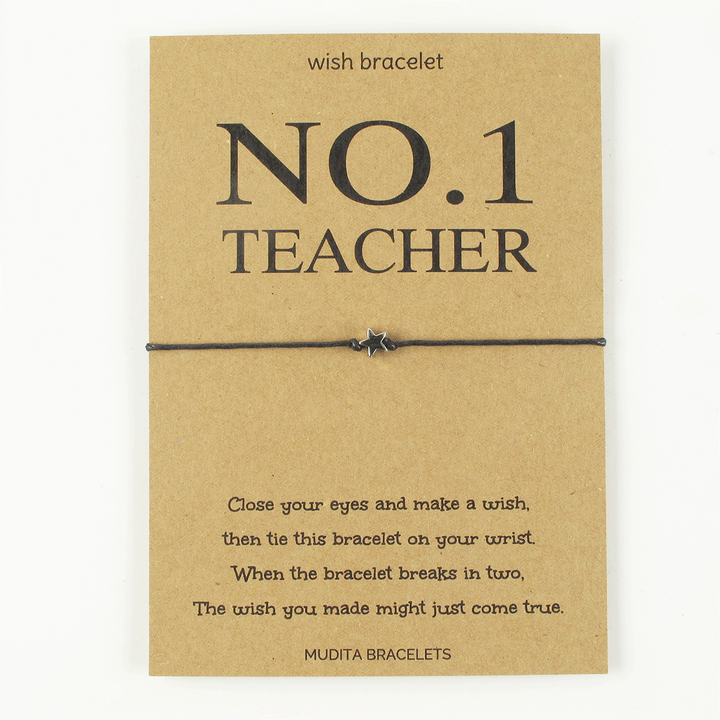 No.1 Teacher Star Charm Wish Bracelet