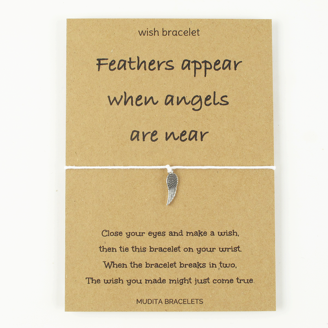 Feathers Appear When Angels Are Near Wish Bracelet
