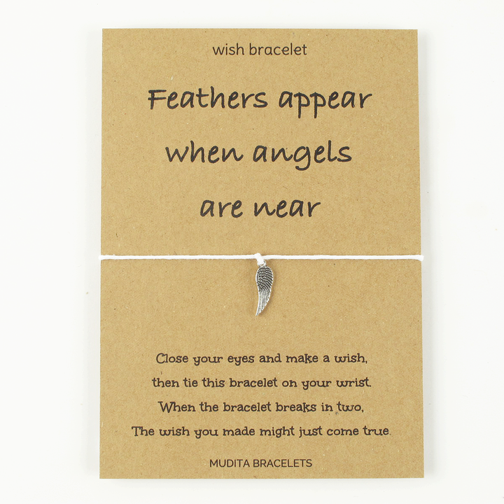 Feathers Appear When Angels Are Near Wish Bracelet